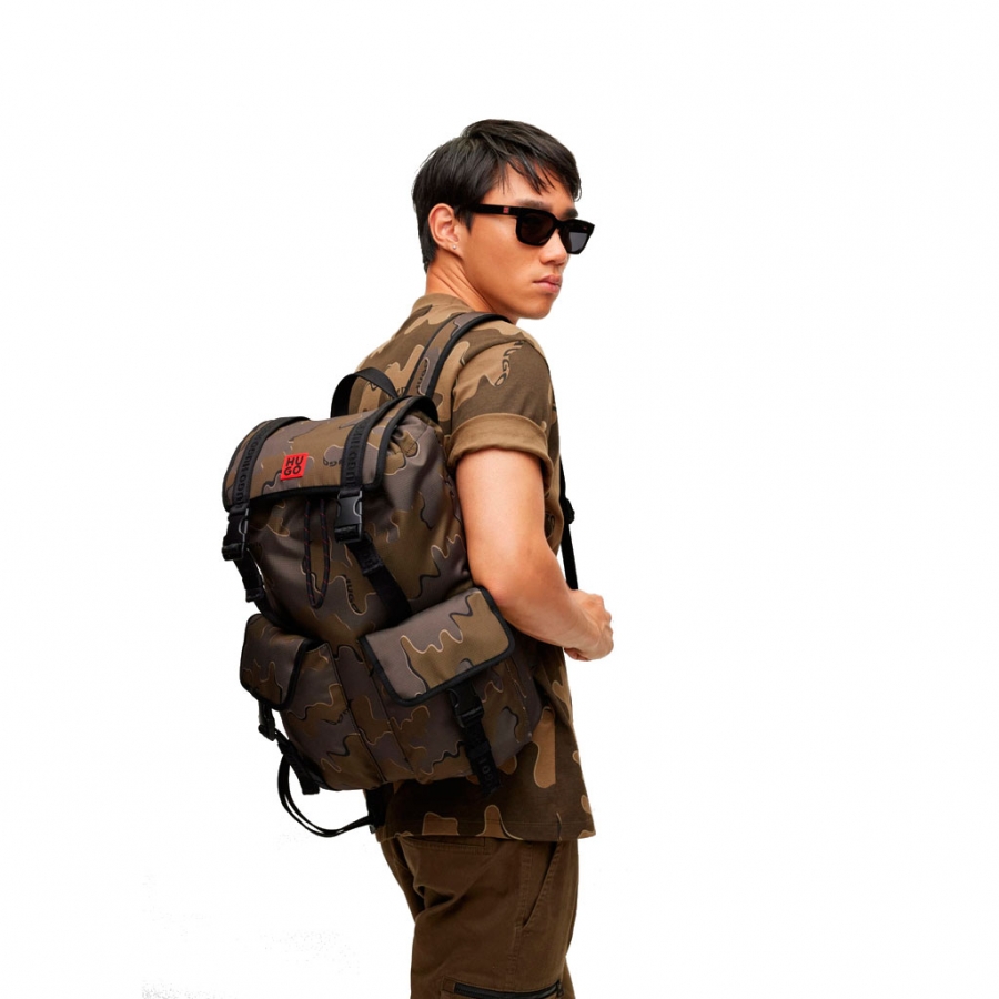 SAC À DOS AVEC IMPRIMÉ CAMOUFLAGE ET LOGO