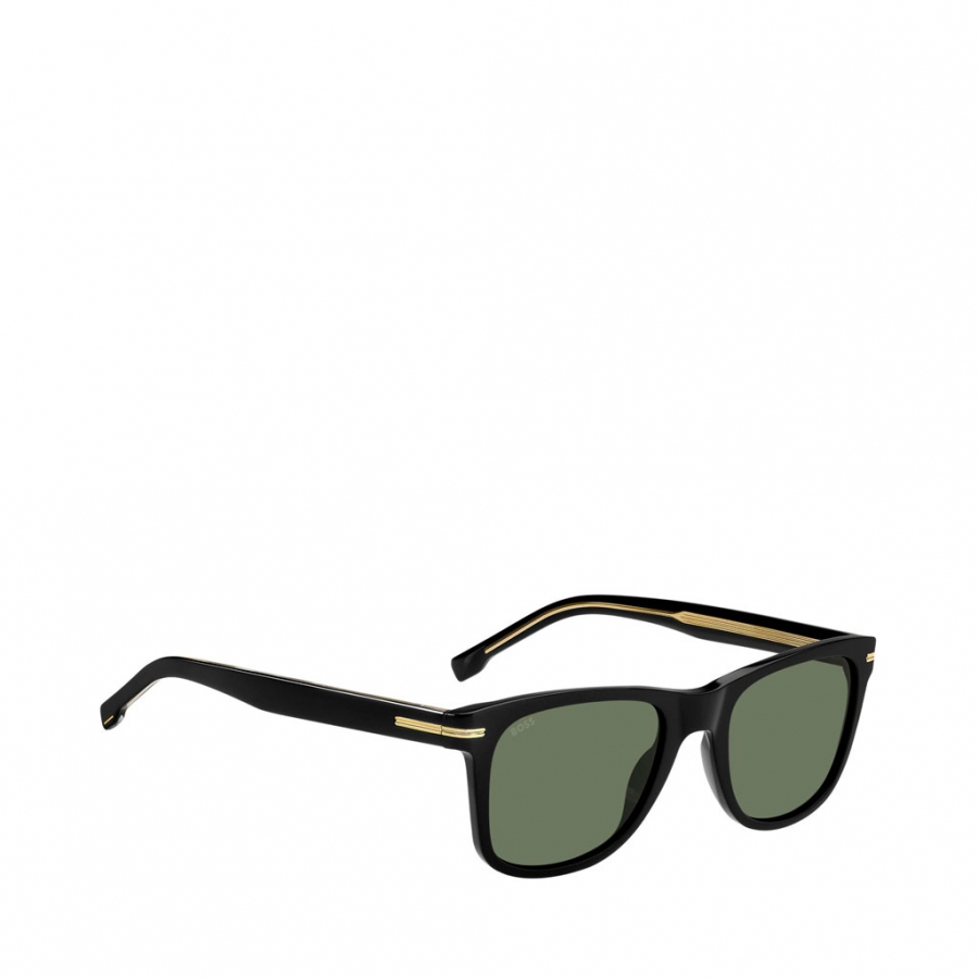 SONNENBRILLE AUS SCHWARZEM ACETAT MIT CHARAKTERISTISCHEN GOLDDETAILS