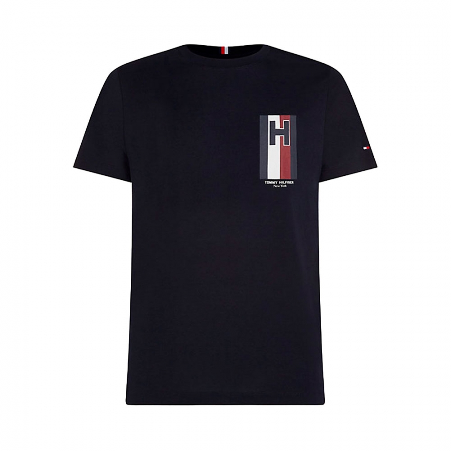 slim-fit-strick-t-shirt-mit-logo