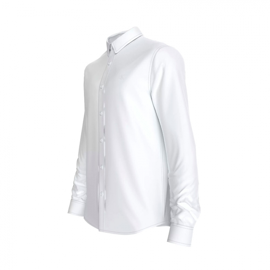 chemise-slim-stretch-blanc-brillant