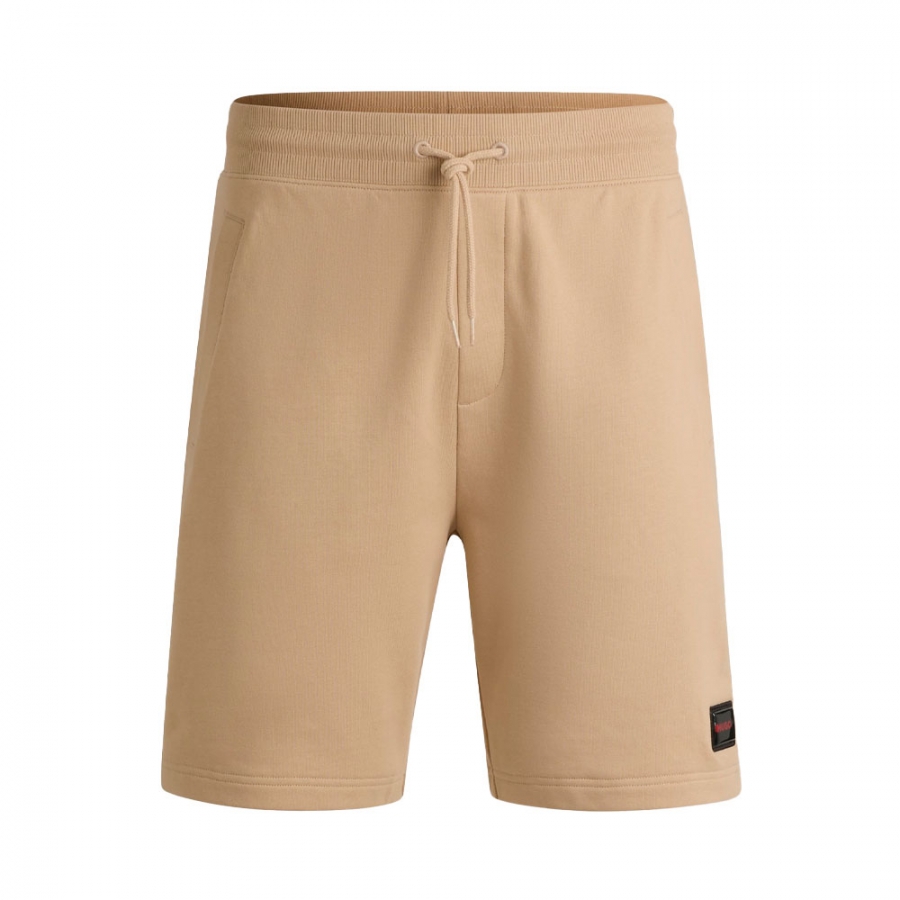 relaxed-fit-shorts-in-cotton-fleece-with-logo-trim