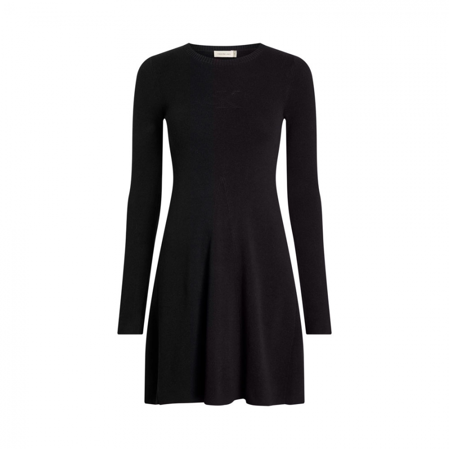 flared-ribbed-knit-dress