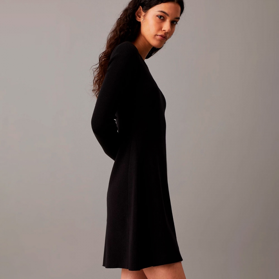 flared-ribbed-knit-dress