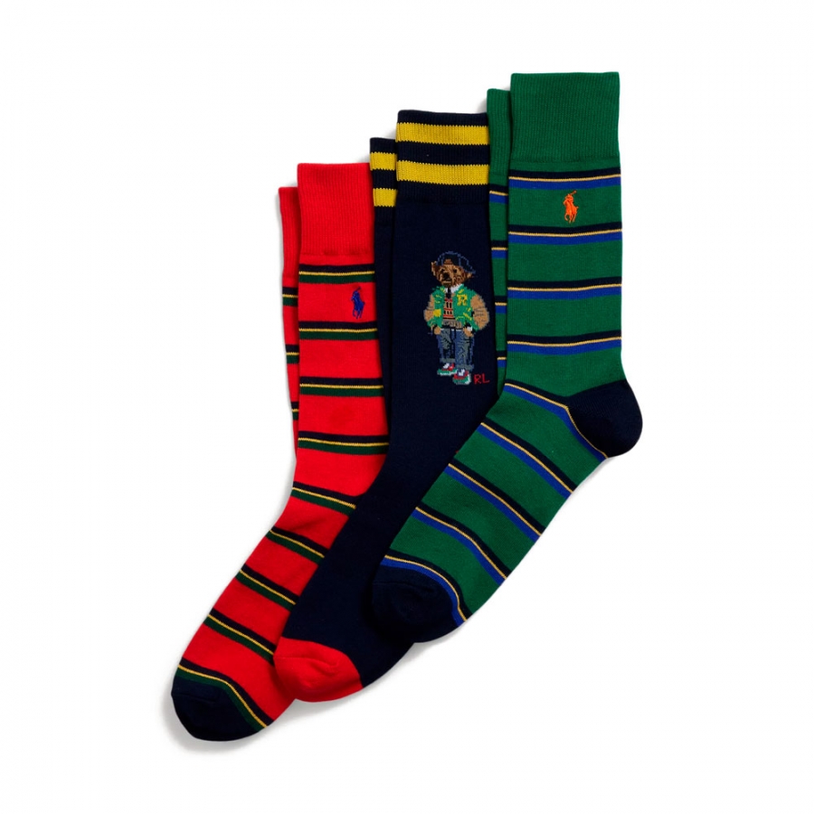 pack-of-3-socks-with-polo-bear-and-stripes-design