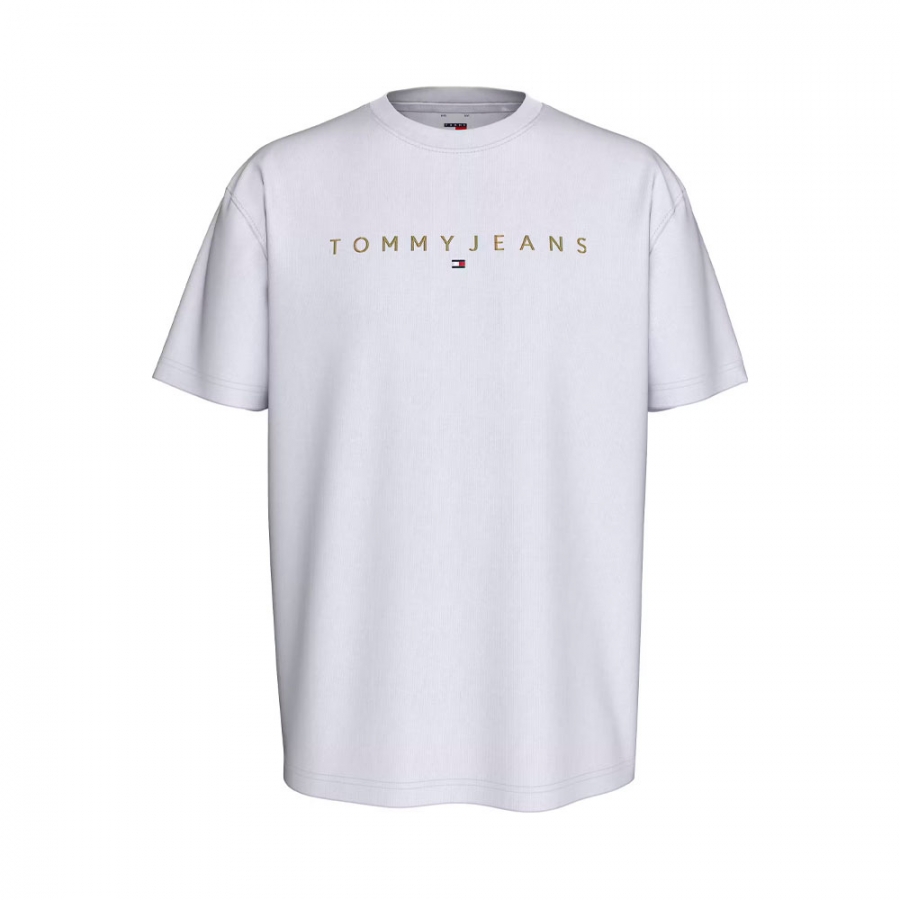 t-shirt-con-logo-lineare-oro