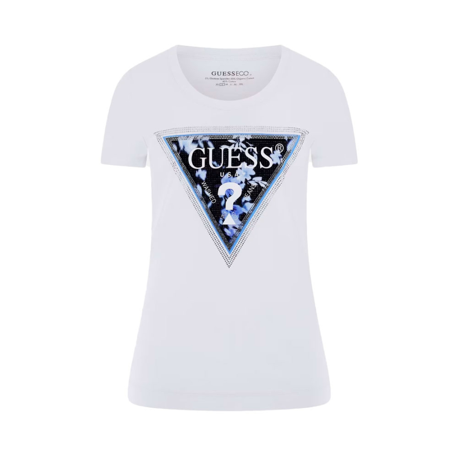 camiseta-com-logo-triangular-floral