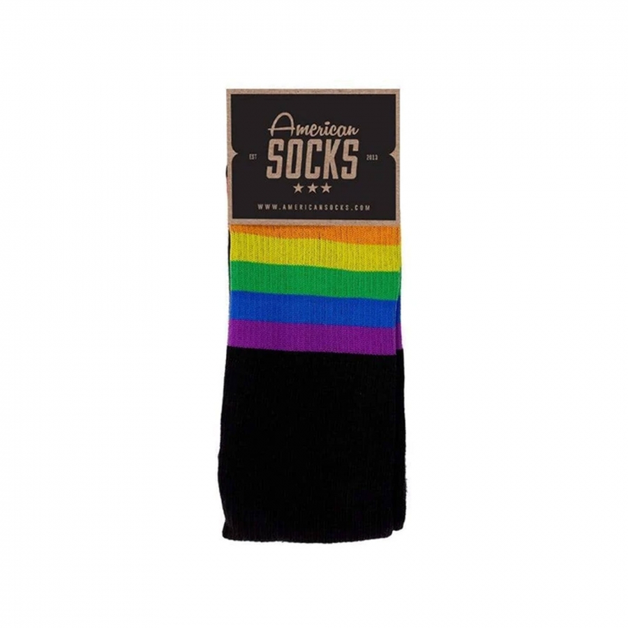 Calze americane Rainbow Pride Calze nere medio alte